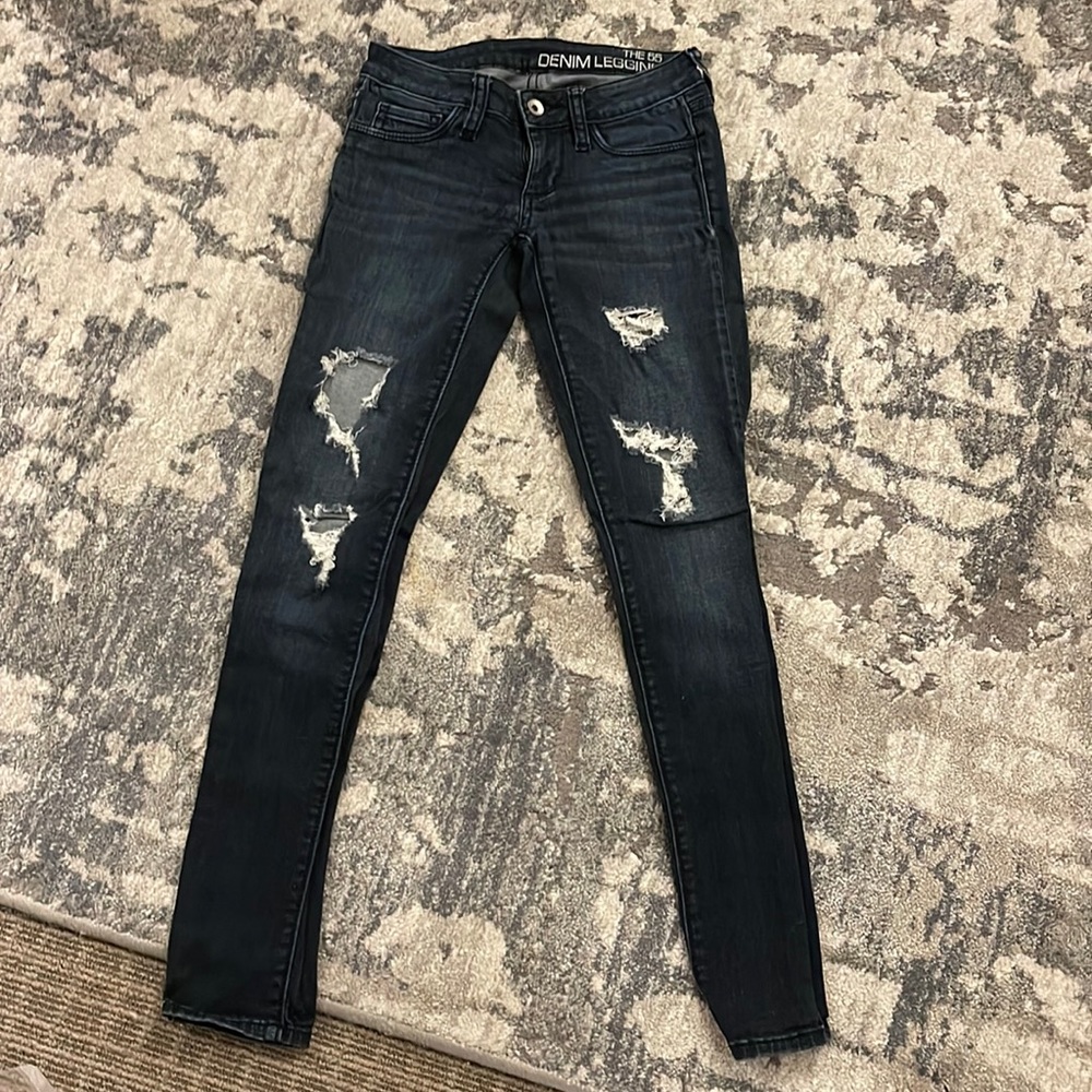 Rip Denim leggings